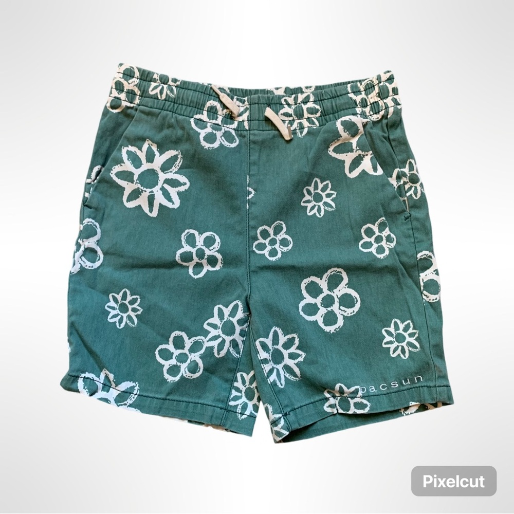 Green flower pattern PacSun/ Pacific Sun-wear shorts, size 10 girls